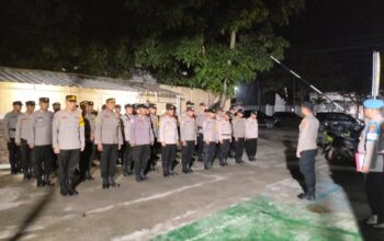 Polsek Jawilan Polres Serang Laksanakan Apel Malam Kesiapan Pengamanan TPS Pemilu