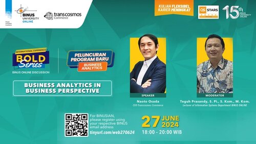 Pamflet Acara PT Transcosmos Commerce bersama BINUS University, (Sumber: VRITIMES.com)