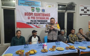 Polsek Pademangan Ngopi Kamtibmas Bersama Warga RW 004 Kelurahan Ancol